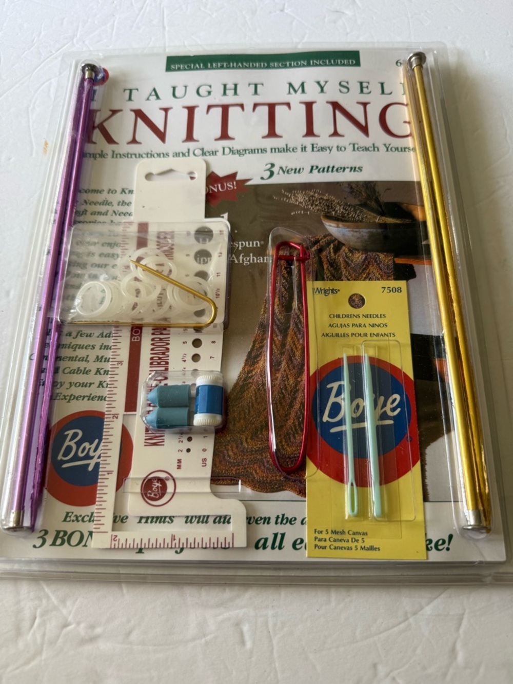 Boye "I Taught Myself Knitting" Kit Simple Instructions & Clear Diagrams NEW